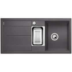 BLANCO METRA 6 S-F Silgranit PuraDur Szarość skały odwracalny, korek auto., odsączarka stalowa
