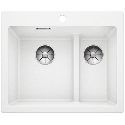 BLANCO PLEON 6 Split Silgranit PuraDur Biały lewa, InFino 521693