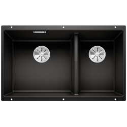 BLANCO SUBLINE 430/270-U Silgranit PuraDur Czarny, lewa, InFino 525991
