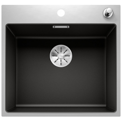 BLANCO SUBLINE 500-IF/A SteelFrame Silgranit PuraDur Czarny, korek auto., InFino