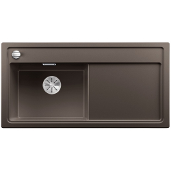 BLANCO ZENAR XL 6 S Silgranit PuraDur Kawowy lewa, korek auto., InFino, deska szkło czarne