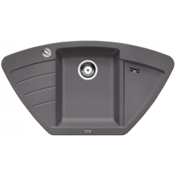 BLANCO ZIA 9 E Silgranit PuraDur Szarość skały narożny, korek auto.