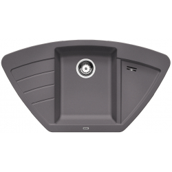 BLANCO ZIA 9 E Silgranit PuraDur Szarość skały narożny