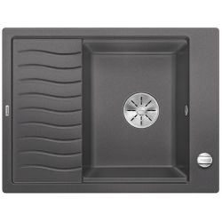 BLANCO ELON 45 S Silgranit PuraDur Szarość skały odwracalny, korek auto., InFino, kratka ociekowa 524815
