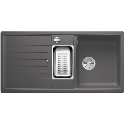 BLANCO LEXA 6 S Silgranit PuraDur Szarość skały odwracalny, korek auto., InFino, odsączarka stalowa