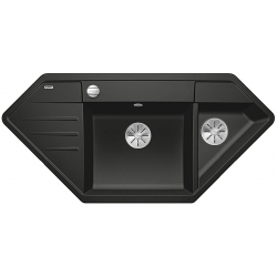BLANCO LEXA 9 E Silgranit PuraDur Antracyt narożny, korek auto., InFino 524990