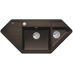BLANCO LEXA 9 E Silgranit PuraDur Kawowy narożny, korek auto., InFino 524999