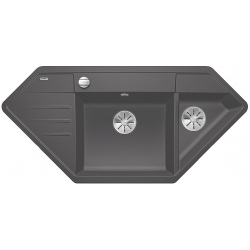 BLANCO LEXA 9 E Silgranit PuraDur Szarość skały narożny, korek auto., InFino 524991