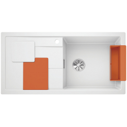 BLANCO SITY XL 6 S Silgranit PuraDur Biały prawa, InFino, z akcesoriami orange