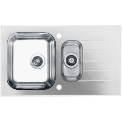 ALVEUS GLASSIX 20 zlewozmywak szklany biały odwracalny