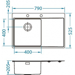 ALVEUS PURE 40 zlewozmywak stalowy prawy