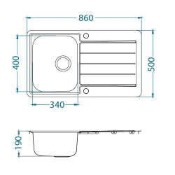 ALVEUS LINE MAXIM 20 zlewozmywak stalowy satynowy