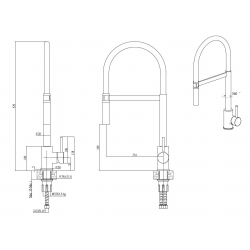 SCARLETT Moveable SteelQ PVD złoty / czarny wąż