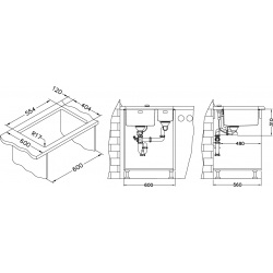 ALVEUS KOMBINO 120 zlewozmywak stalowy satynowy podwieszany