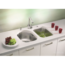 ALVEUS VARIANT 40 zlewozmywak stalowy satynowy o płaskich krawędziach