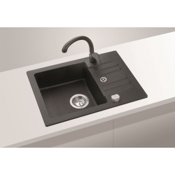 FOXTROT 30 Zlewozmywak granital kolor beżowy, z syfonem POP-UP