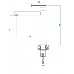 ALVEUS ZINA bateria kuchenna chocolate + chrom
