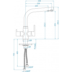 ALVEUS AQUA bateria kuchenna chrom
