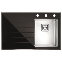 ALVEUS CRYSTALIX 10 zlewozmywak szklany czarny prawy