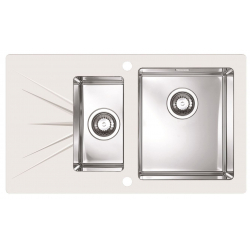 ALVEUS KARAT 20 zlewozmywak szklany biały prawy