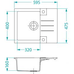 ALVEUS ROCK 30 zlewozmywak granitowy steel