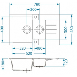 ALVEUS ROCK 70 zlewozmywak granitowy pebble