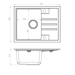 ALVEUS Zlewozmywak granitowy INTERMEZZO 30 biały