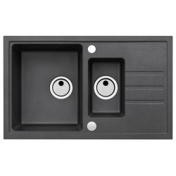 ALVEUS Zlewozmywak granitowy INTERMEZZO 70 czarny