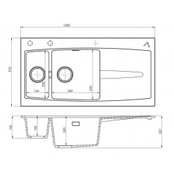 ALVEUS APELLES 70 zlewozmywak granitowy steel