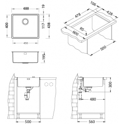 ALVEUS KOMBINO 40 FS zlewozmywak stalowy satynowy