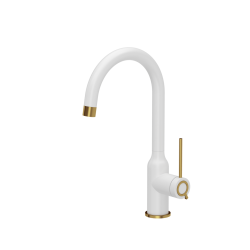 INGRID Q LINE SteelQ snow white mat/Nano PVD złoty