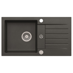 AMARO 130 Zlewozmywak granital kolor czarny 91, z syfonem POP-UP