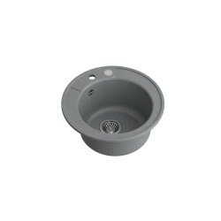 MORGAN 210 GraniteQ zlewozmywak silver stone z syfonem stal szlachetna okrągły 1-komorowy b/o