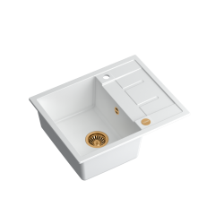 MORGAN 116 GraniteQ snow white/elementy miedziane