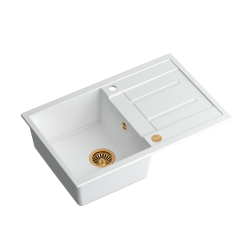 MORGAN 111 GraniteQ snow white/elementy miedziane