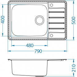 ALVEUS PRAKTIK 120 zlewozmywak stalowy satynowy