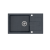 CHRISTIAN 136 XL zlewozmywak granitowy 1-komorowy czarny (78x45x18,5) z zaślepką i odpływem (komora 45x38 cm)