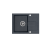 CHRISTIAN 116 zlewozmywak granitowy 1-komorowy czarny (60x45x18,5) z zaślepką i odpływem