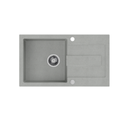 CHRISTIAN 111 zlewozmywak granitowy szary (78x45x18,5) z zaślepką i odpływem (komora 37x38 cm)