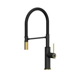 GEMMA Q LINE SteelQ pure carbon / Nano PVD złoty, czarny wąż