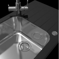 GLASSIX 40 PUSH UP 860x500mm satyna - czarny