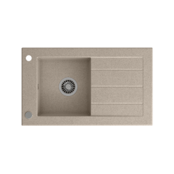 WILL zlewozmywak granitowy 1-komorowy beżowy (77x46x18,5) z zaślepką i odpływem