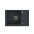 TOM 116 zlewozmywak granitowy czarny (62x44x17,5) + syfon + zaślepka