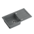 TOM 111 zlewozmywak granitowy szary (77x44x17,6) + syfon + zaślepka