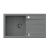 TOM 111 zlewozmywak granitowy szary (77x44x17,6) + syfon + zaślepka