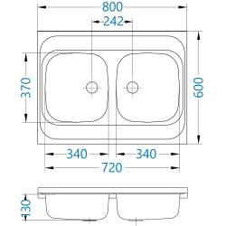 PRIMAL 20 zlewozmywak nakładany len z syfonem