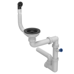 Odpływ zatyczkowy 3 1/2" z syfonem 1-komorowy very black (GRANIT-pionowy), save space