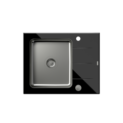 Ford 116 HardQ komora stalowa z czarnym blatem szklanym z syfonem Push 2 Open (620x500/R35)