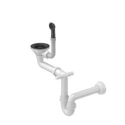 Odpływ zatyczkowy 3 1/2" z syfonem 1-komorowy Power Color pure carbon (GRANIT-pionowy), save space