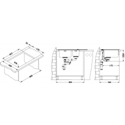 ALVEUS CRYSTALIX 20 zlewozmywak szklany czarny prawy